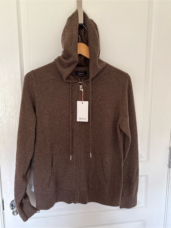 Quince Sweaters - Quince Woman’s   Brown Zip-Up 💯 % Mongolian Cashmere Hoodie